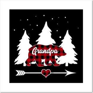 Grandpa Bear Buffalo Plaid Christmas Matching Family Pajama Posters and Art